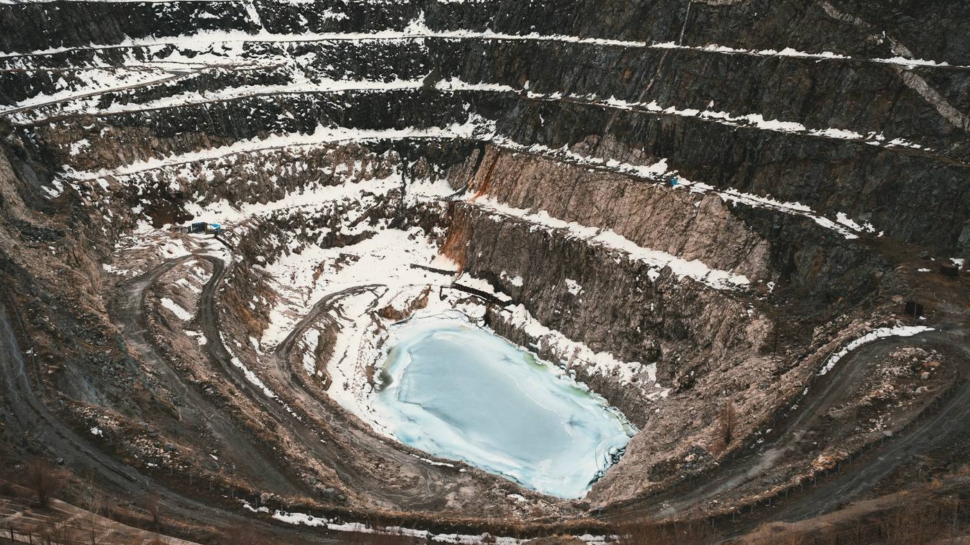 Mine à ciel ouvert relevée par vol drone